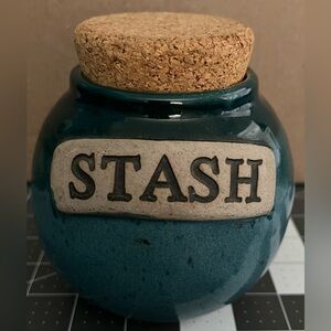 Tumbleweed Pottery “Stash” Jar w/ Cork Lid - Blue Glazed Jar